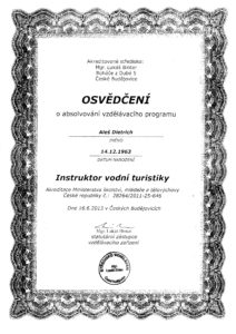 Dietrich Aleš - vodácký instruktor 001